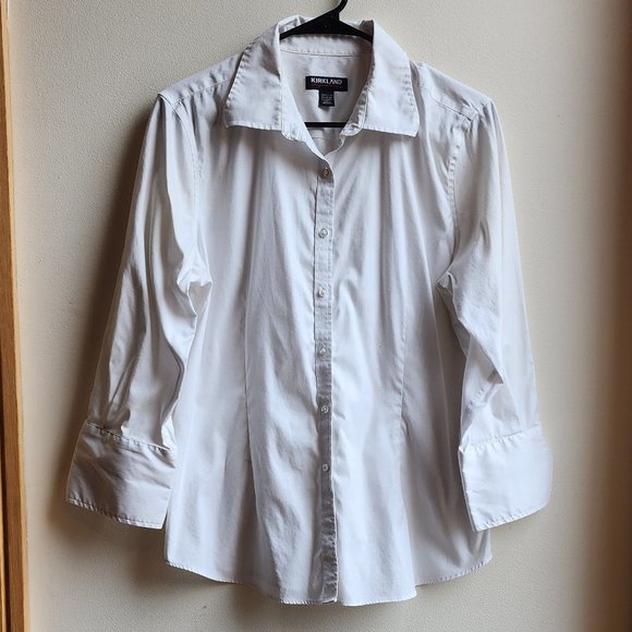 Kirkland Signature White Button Down Shirt Size Large - Picture 6 of 16